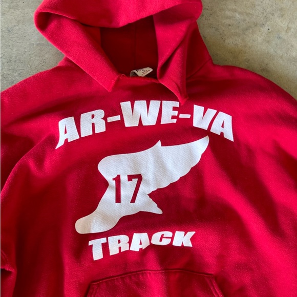 Vintage Red Russel Hoodie - Picture 2 of 4